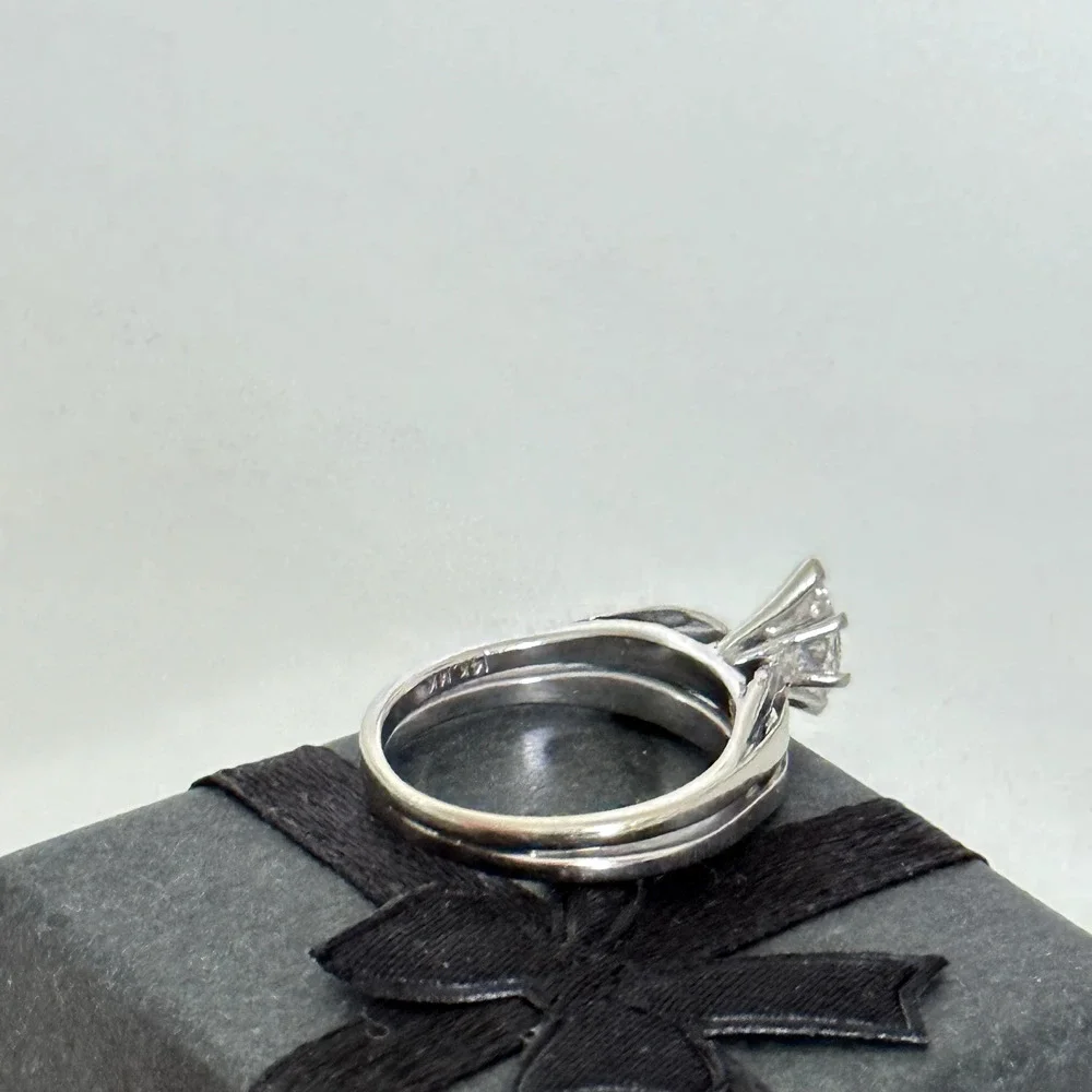 14K White Yellow Gold Natural Marquise VS Diamond Engagement Band Ring Size 6.25